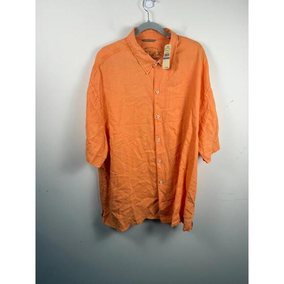 NWT Tommy Bahama Relax Linen Short Sleeve Shirt 2XB Orange - Picture 1 of 5